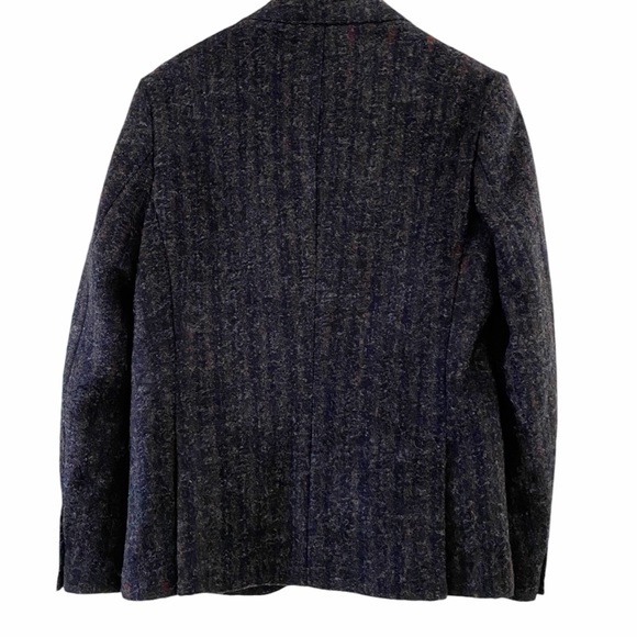 Officina 36 Blazer Wool Blend Jacket Sports Coat Blue Rust Stripes Men’s Size 48 - Picture 6 of 12